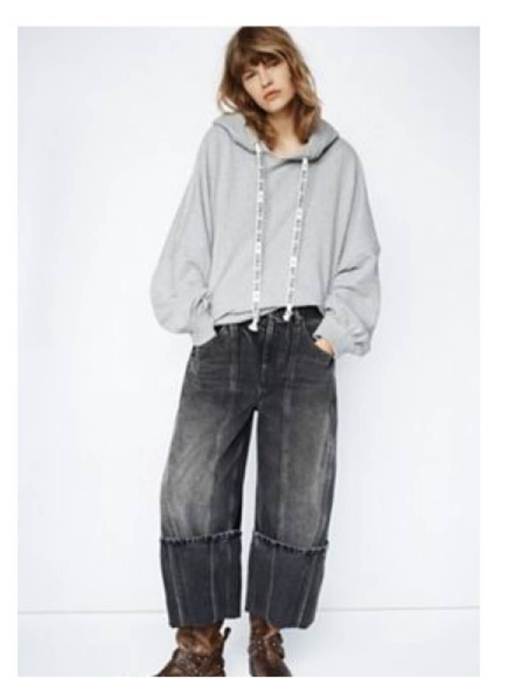 We the Free heather grey Oversized We Free Hoodie size M NWT